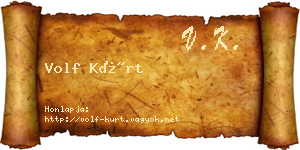 Volf Kürt névjegykártya